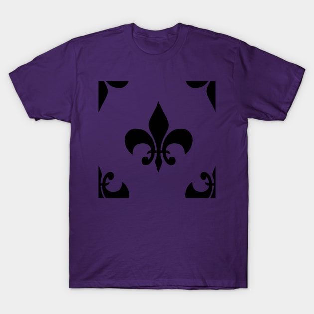 black fleur de lis T-Shirt by gossiprag